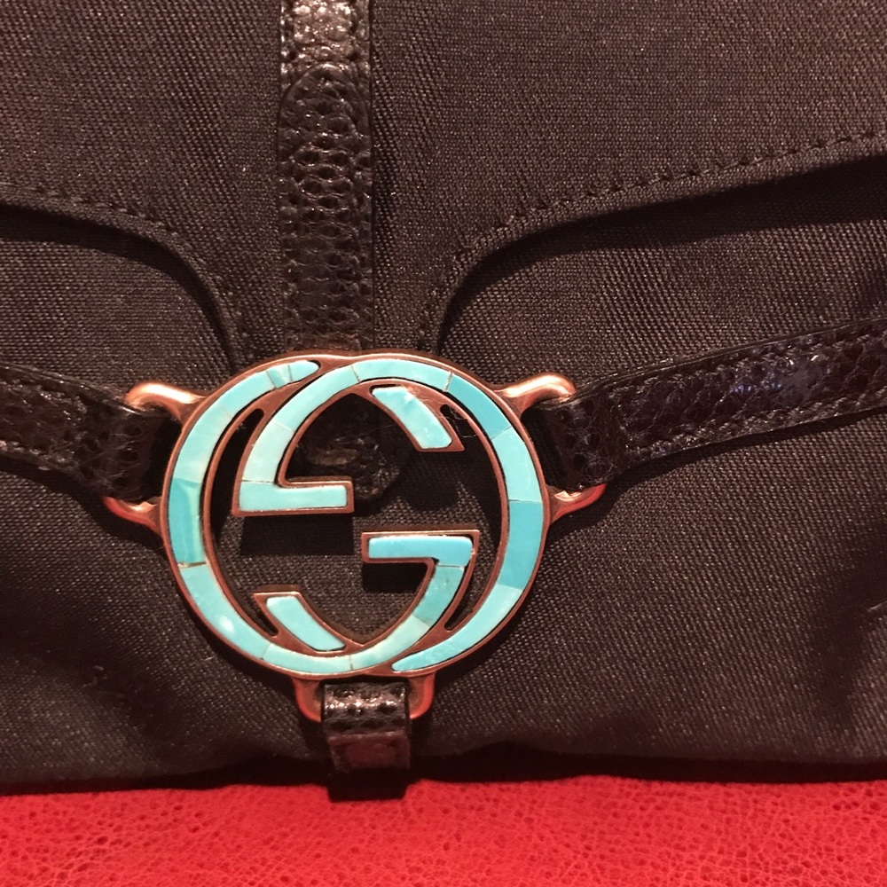 **SOLD** GUCCI- Black Satin Mini sachet - Picture 3 of 8